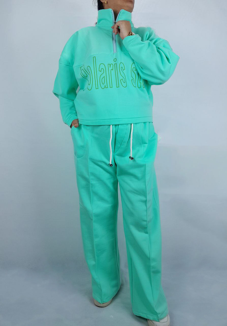  ست دورس شلوار نیم زیپ 